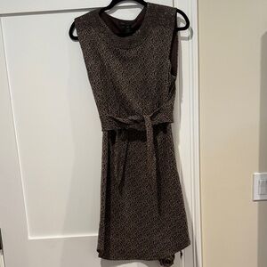 Marc by Marc Jacobs Elegant Brown & Gold Patterned Dress